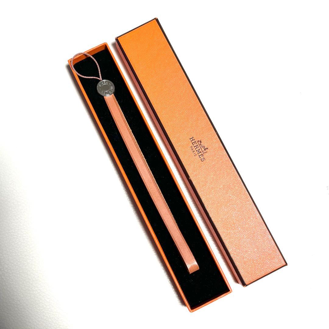 【美品】HERMES エルメス 携帯ストラップ セリエ レザー シルバー金具