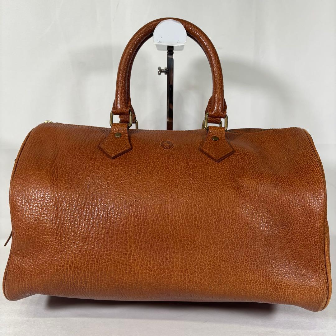 美品 ラルフローレン ハンドバッグ ミニボストン チャーム 鍵 レザー ブラウン