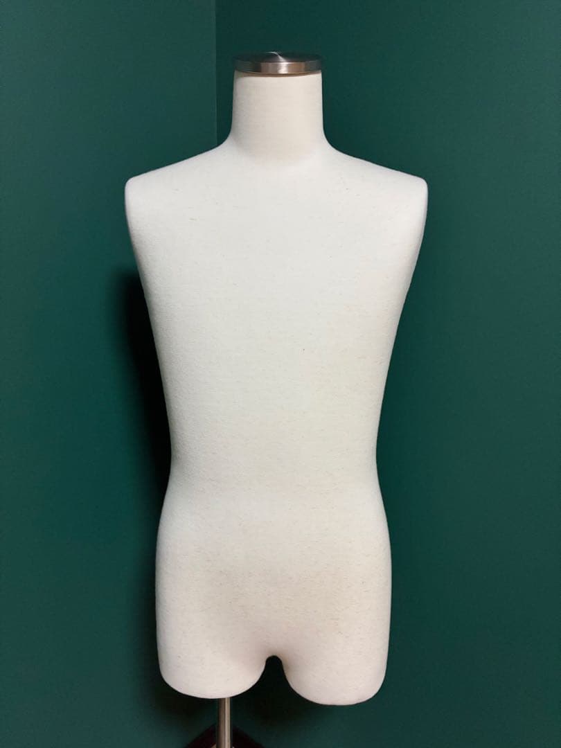 【美品】ステンレストルソー　布製ベージュ　土台付き 男性 木製首 撮影用