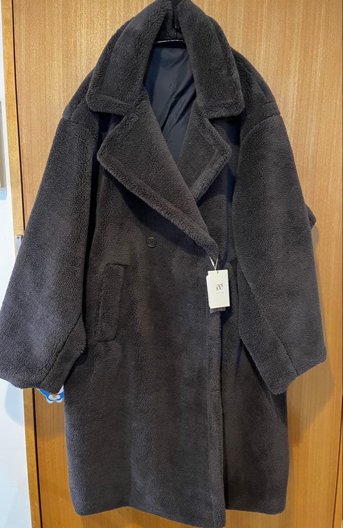 AIJAN 新品未使用　テディボアロングコート　チャコール　フリーサイズ