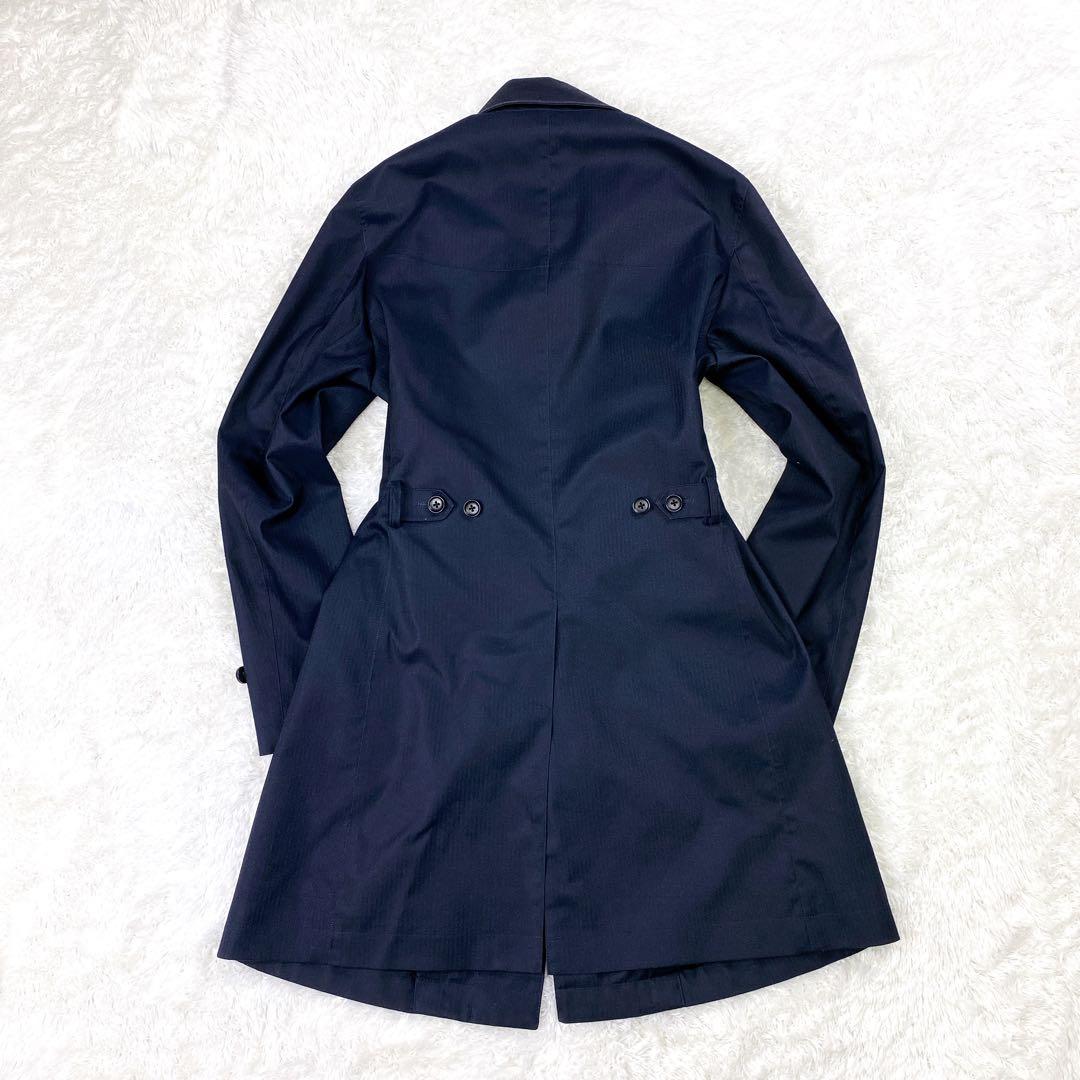 極美品 スーツセレクト 撥水 ベルテッドボンディングコート ネイビー Lサイズ
