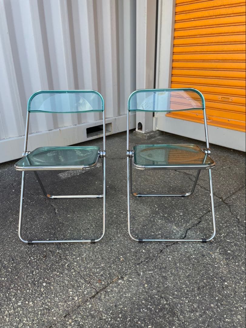 折りたたみ式　クリアチェア　2脚セット