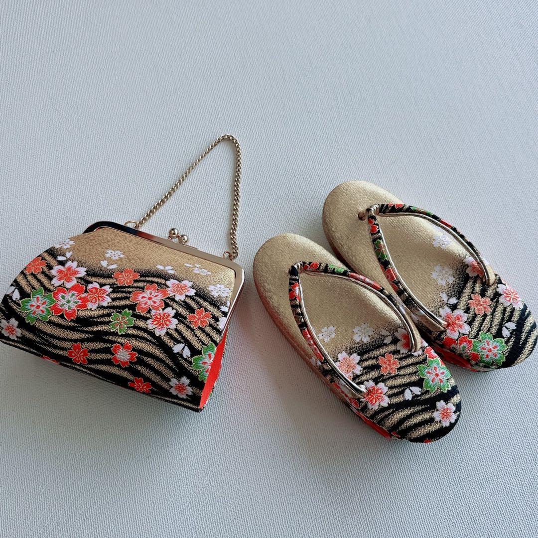 フルセット　七五三　7歳女の子　総しぼり　豪華刺繍　花　鼓　黒袋帯　葉　7067