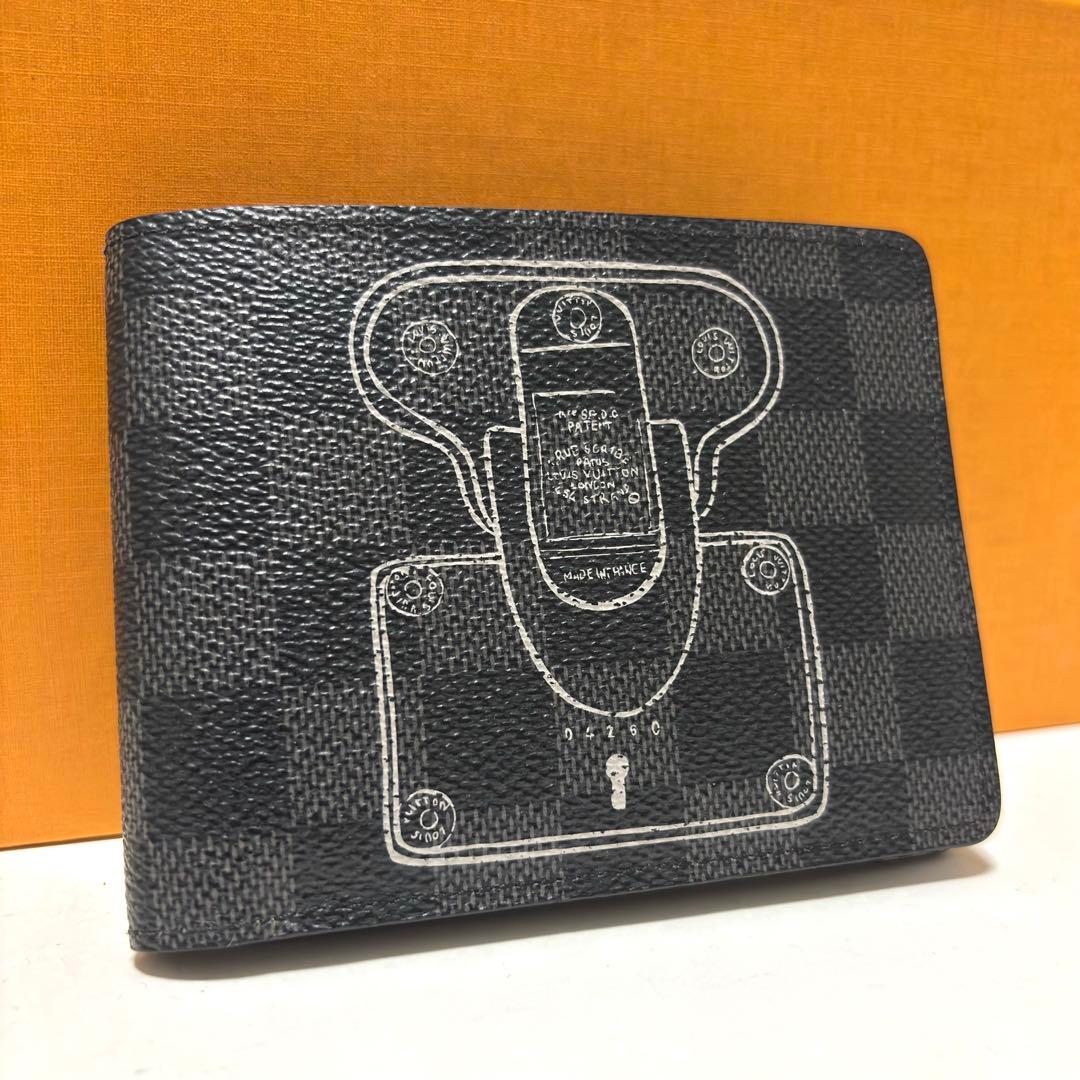509✨極美品✨ルイヴィトン 二つ折り財布 ミュルティプル ダミエグラフィット