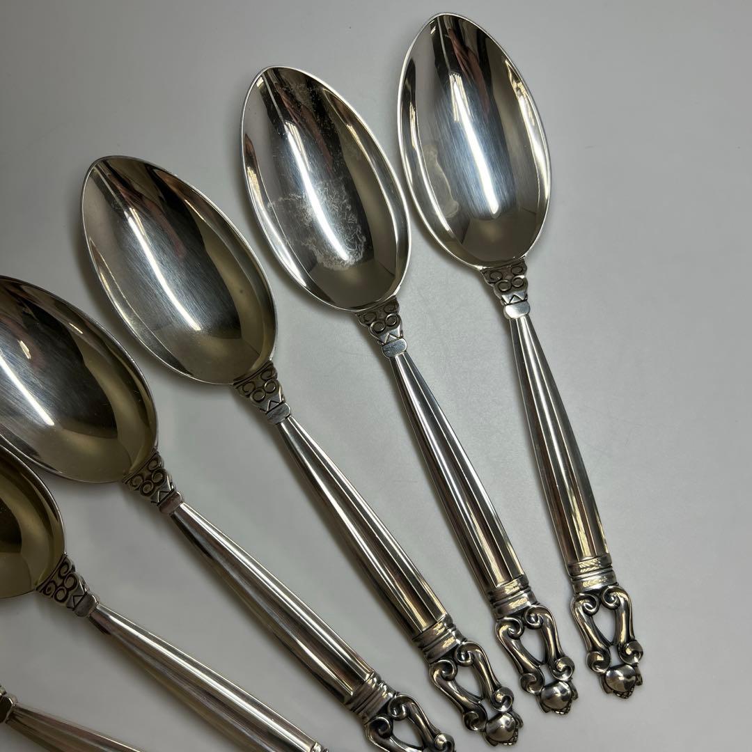 ジョージ ジェンセン エコーン 925sterling ディナースプーン 6本