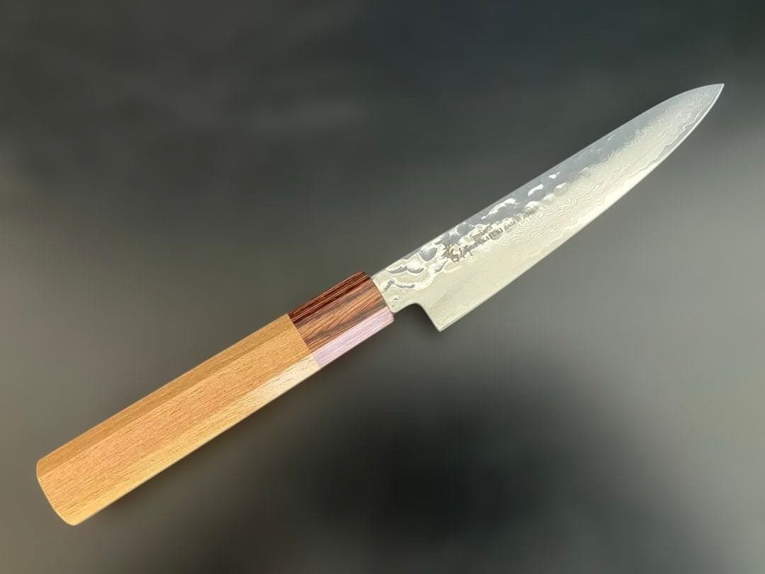 堺孝行　33層槌目ダマスカス和式　ペティナイフ150mm