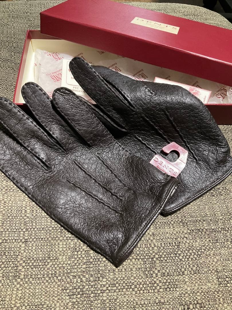 【未使用 タグ付き】DENTS グローブ ペッカリーレザー ブラウン 7 1/2