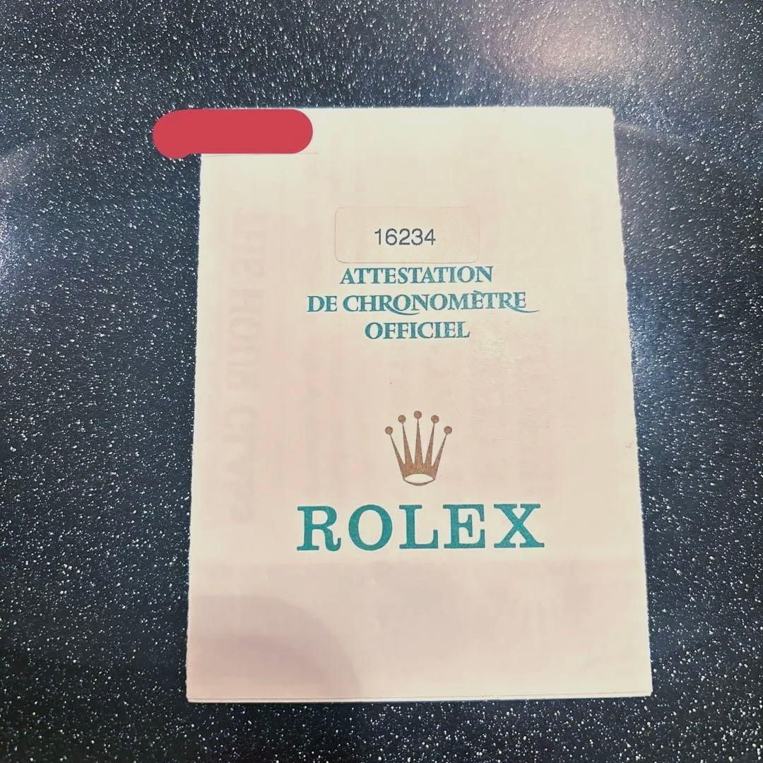 ロレックスギャランティカード16234デイトジャストROLEXメンズ