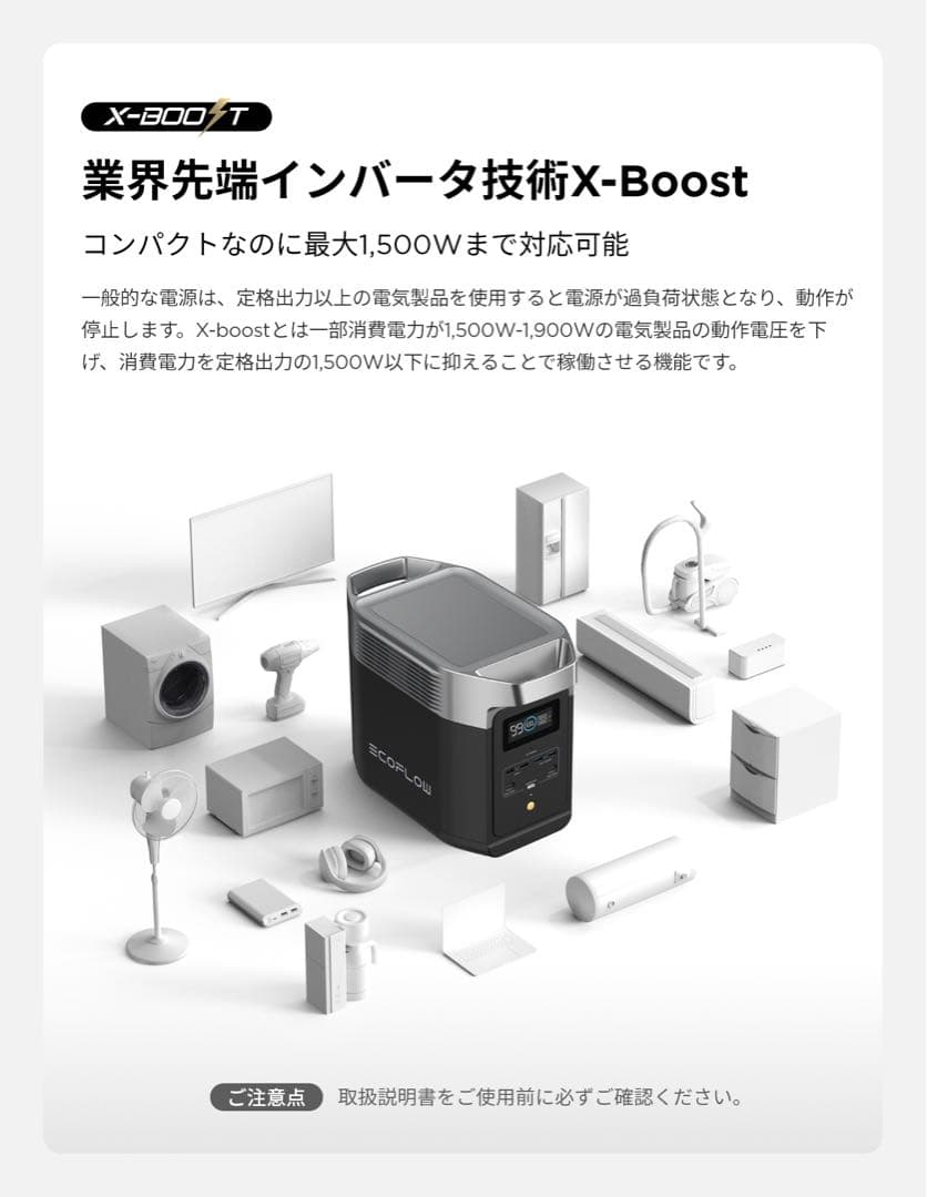 EcoFlow DELTA 2 容量1024Wh 出力1500W