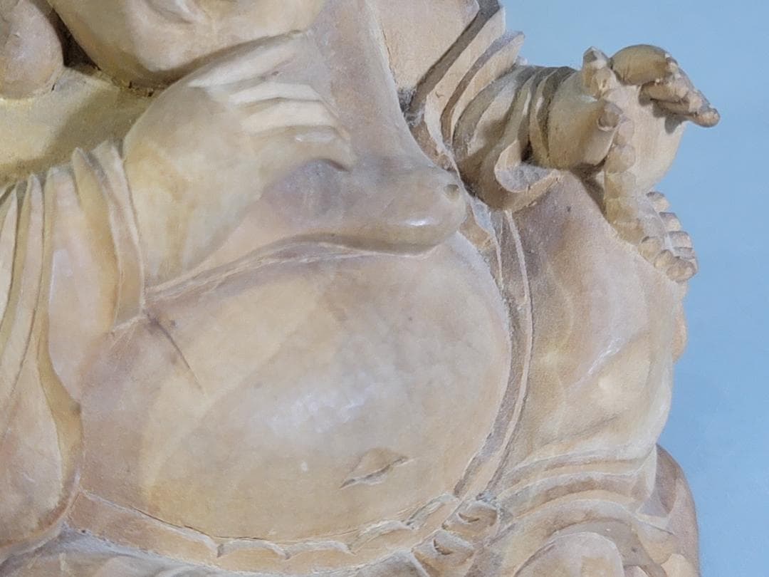 香木 白檀 刻 布袋 361.5g 保証