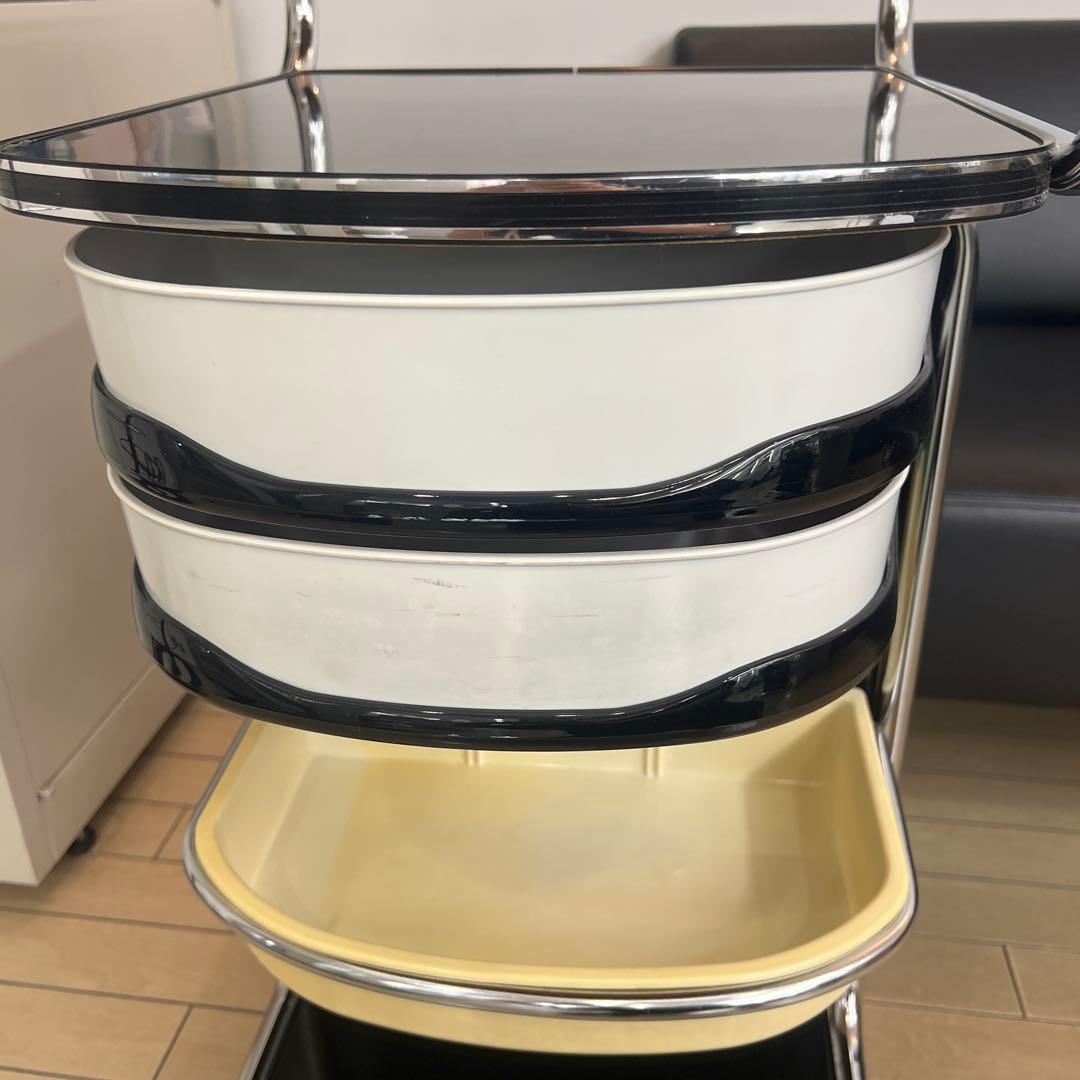 理美容用キャスター付きワゴン 2段収納