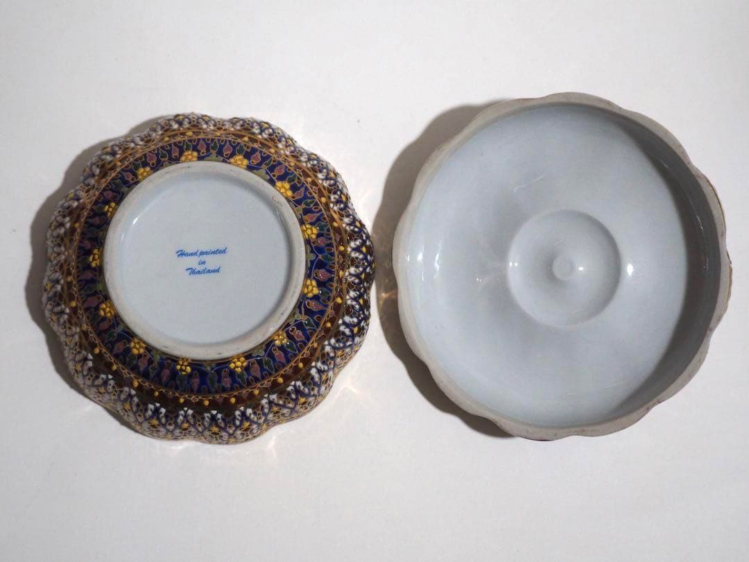 未使用　タイ土産　ハンカチ　ベンジャロン焼き 蓋物　まとめ売り