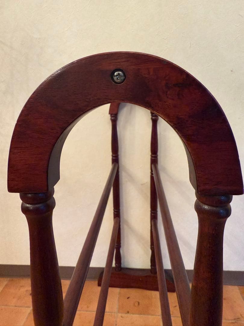 8月末まで掲載英国 イギリス製マホガニークロスハンガーラック木製 ダークブラウン