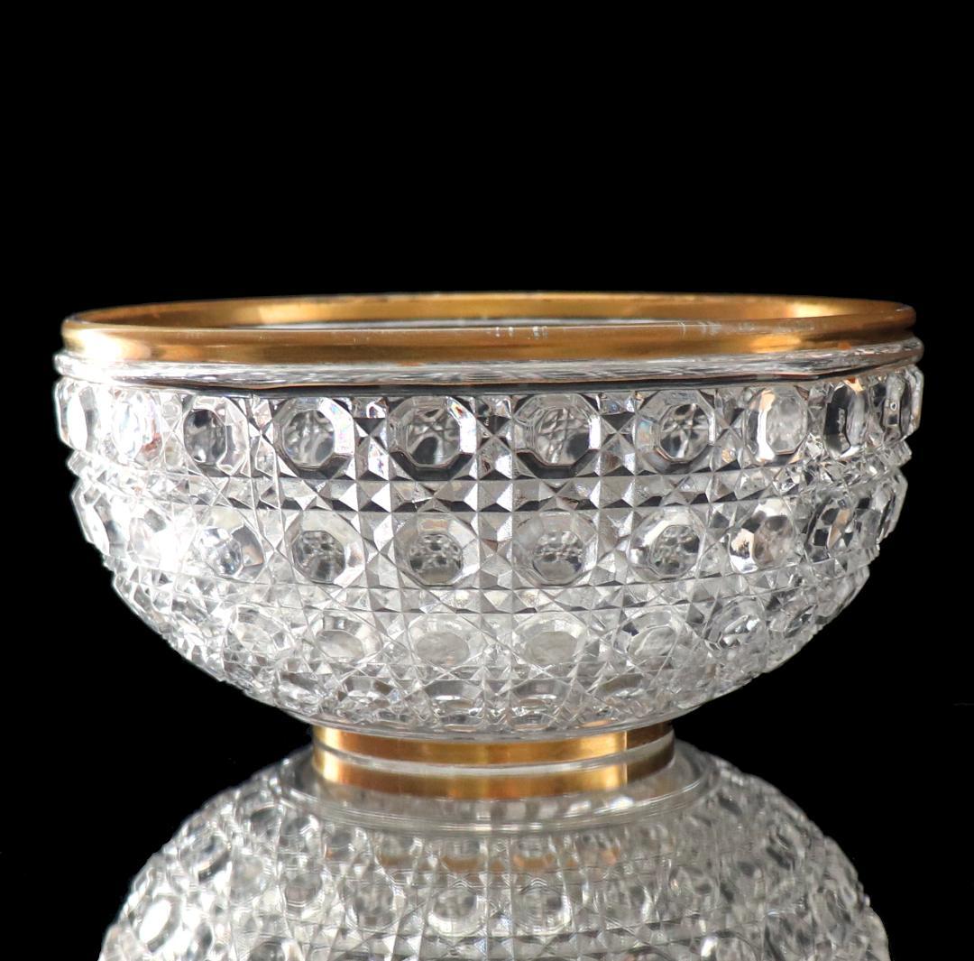 オールド・バカラ 美術館級 特注品 2kg 金縁特大鉢 ディアマンピエーリー