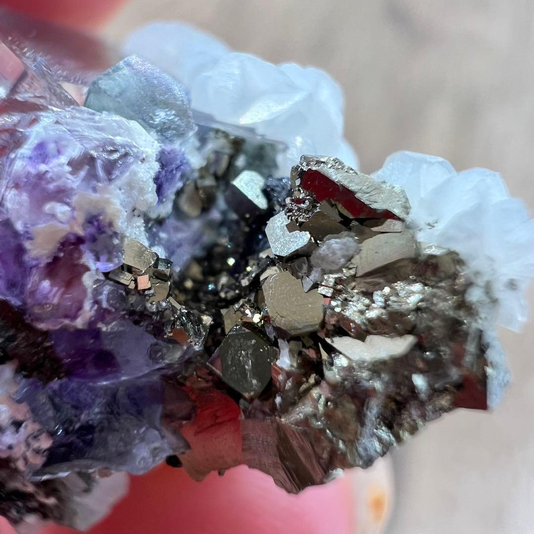 フローライト パイライト F2 カルサイト 共生 鉱物 標本 原石