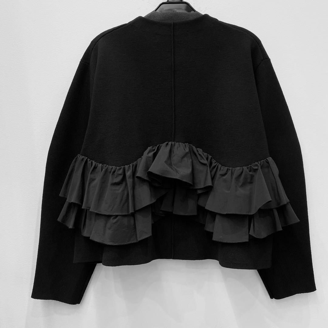 MARILYNMOON スパイラルタフタラッフルニットジャケット