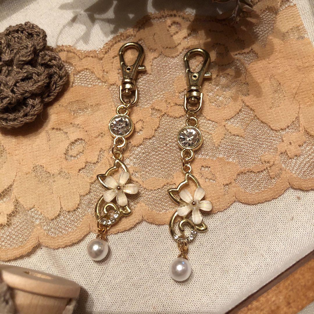 ＊ハンドメイド＊キラキラオシャレニャンコ♡マスク・ファスナー・バッグチャーム②