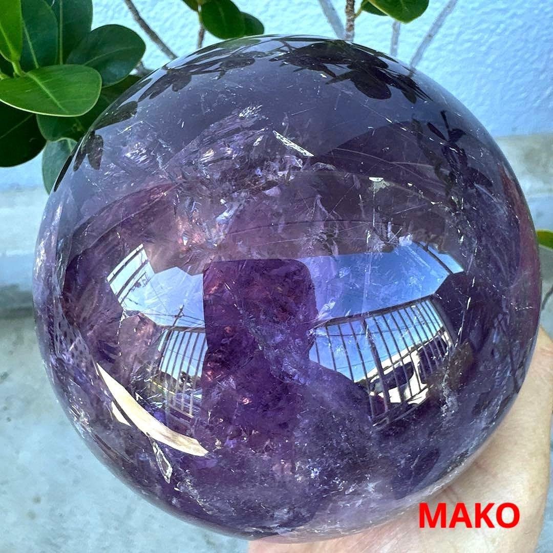 M1756☆アメジスト丸玉☆直径113mm1.9Kg☆天然石☆N50610-B