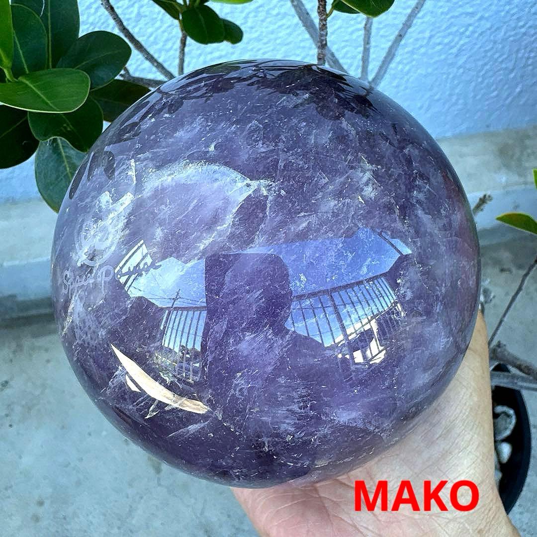 M1756☆アメジスト丸玉☆直径113mm1.9Kg☆天然石☆N50610-B