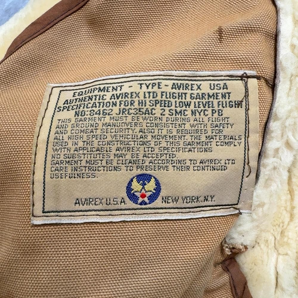 USA製 AVIREX B-3 ムートン フライト ジャケット 36 定価24万