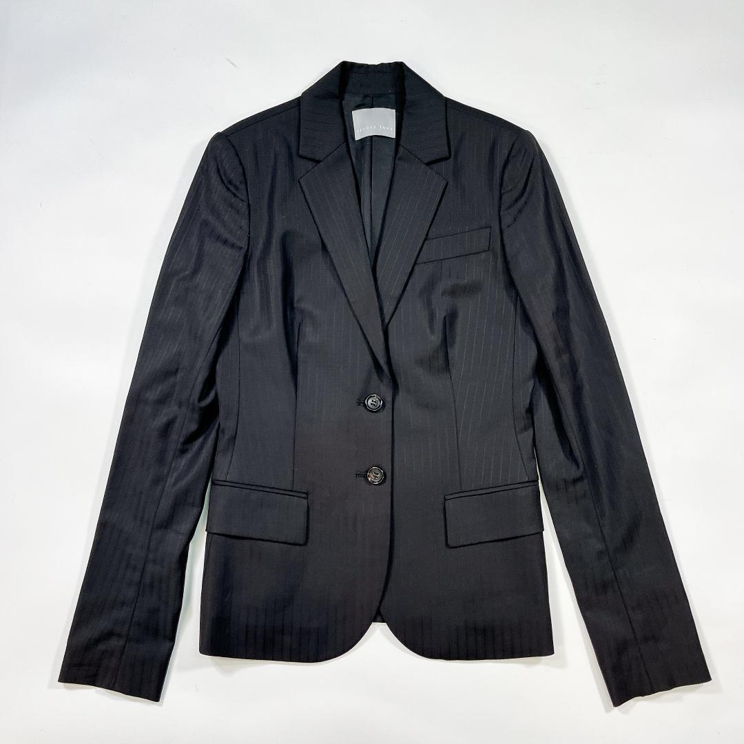 セオリーリュクス パンツスーツ セットアップ 36 S 黒 ストライプ