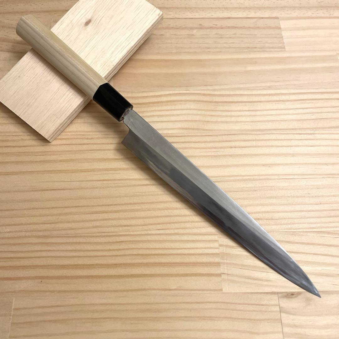 柳刃包丁 7寸 21cm 白鋼 研ぎ済み バフ仕上げ済み