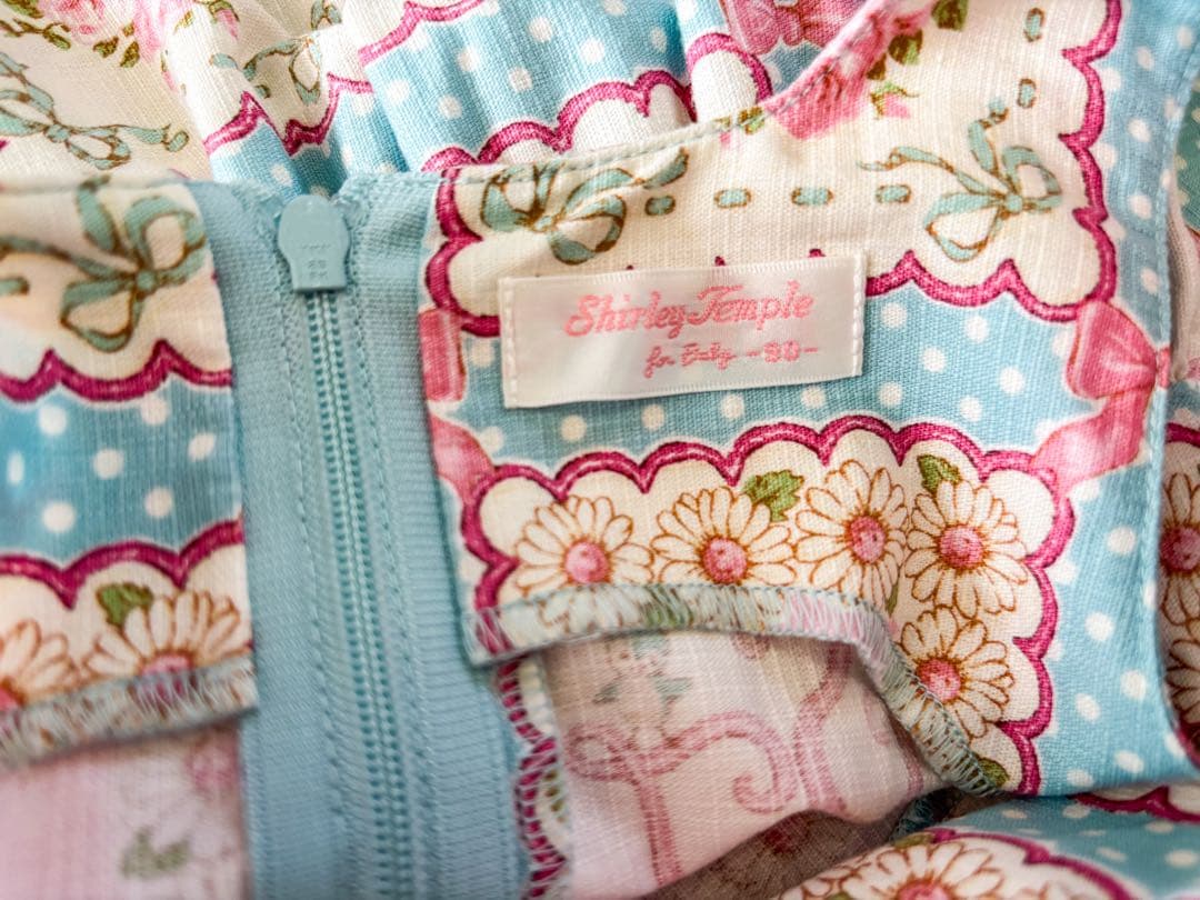 shirleytempleうさぎハンカチプリントジャンパースカート＆ブラウス90