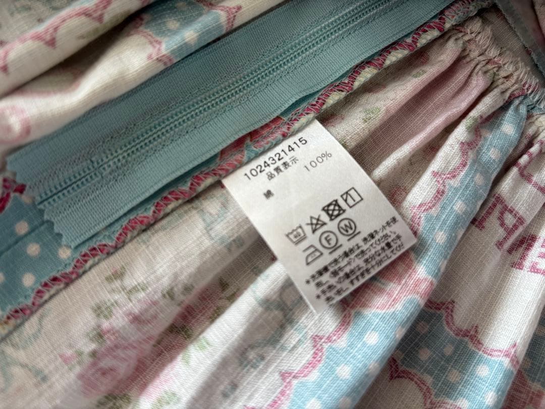 shirleytempleうさぎハンカチプリントジャンパースカート＆ブラウス90