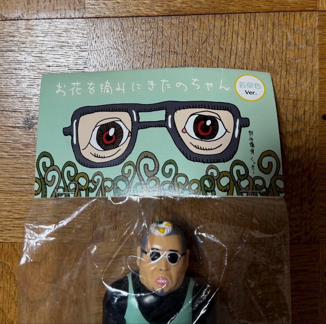 メディコムトイ お花を摘みにきたのちゃん ソフビ くっきー　若草色