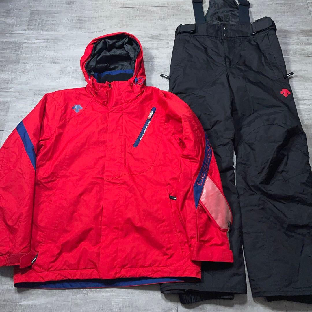 近年モデル DESCENTE デサント スキーウェア メンズL スノーボード赤黒