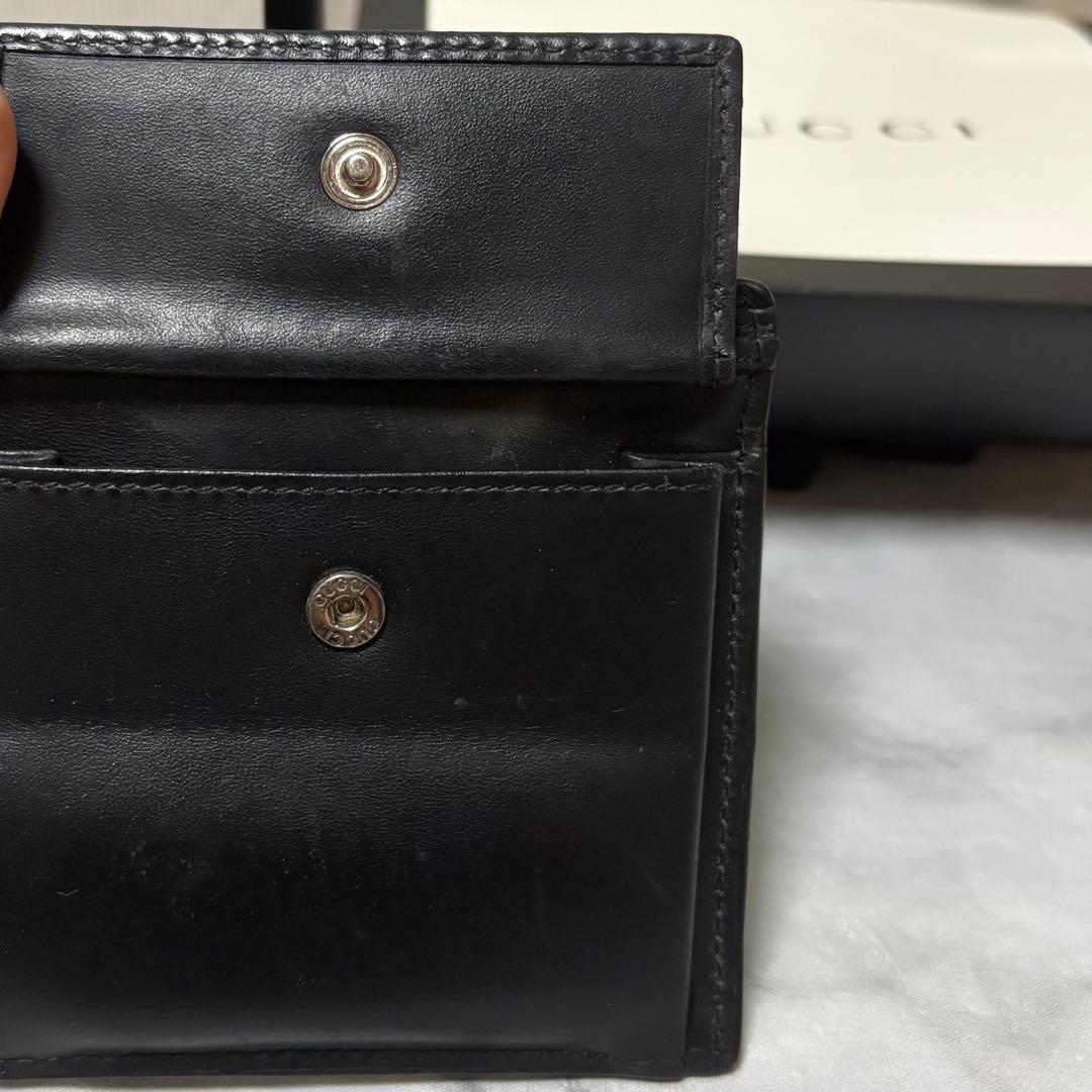 GUCCI グッチ GGシマ 二つ折りメンズ 財布 ブラック