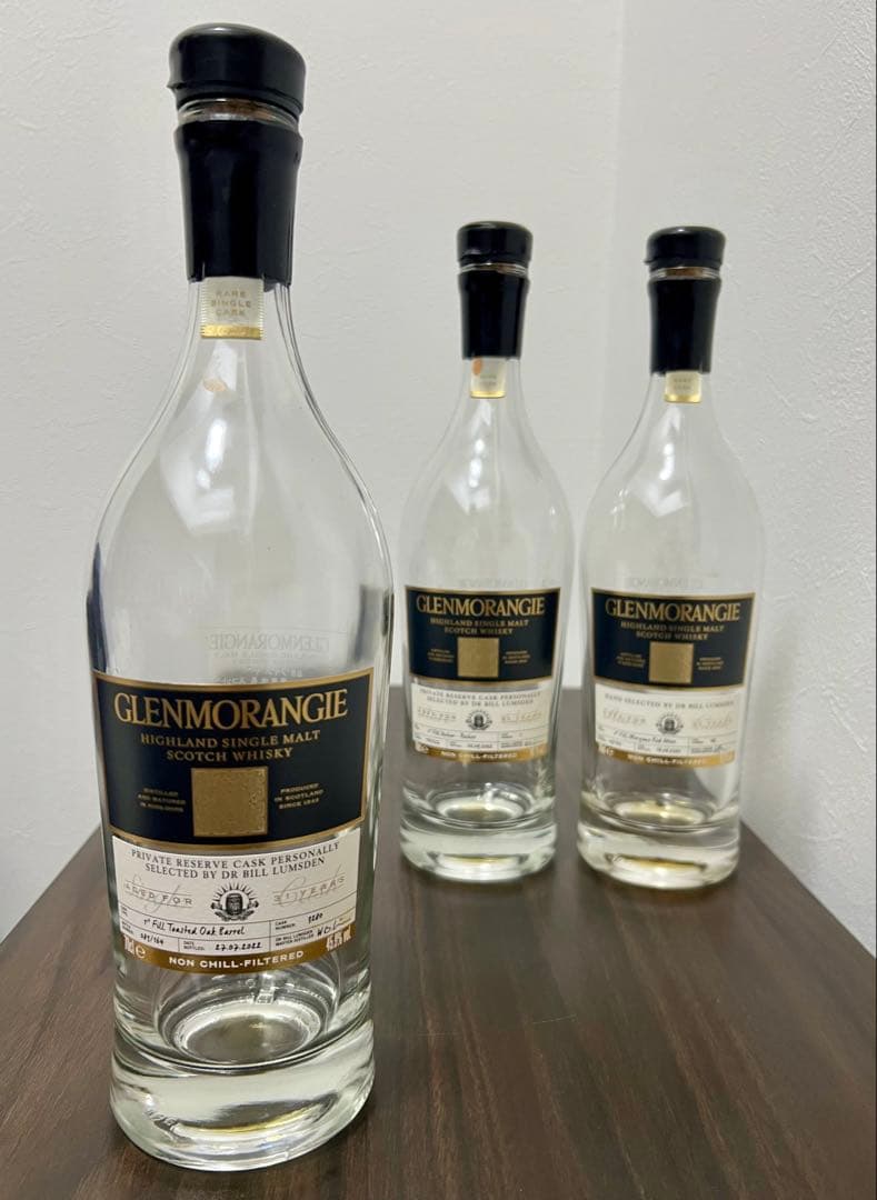 ☆【グレンモーレンジ】プライベートカスク　空き瓶　3本