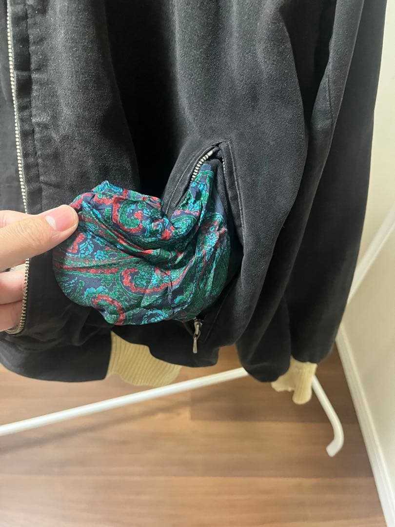 スカジャン　　スーベニアジャケット　黒別珍　地図