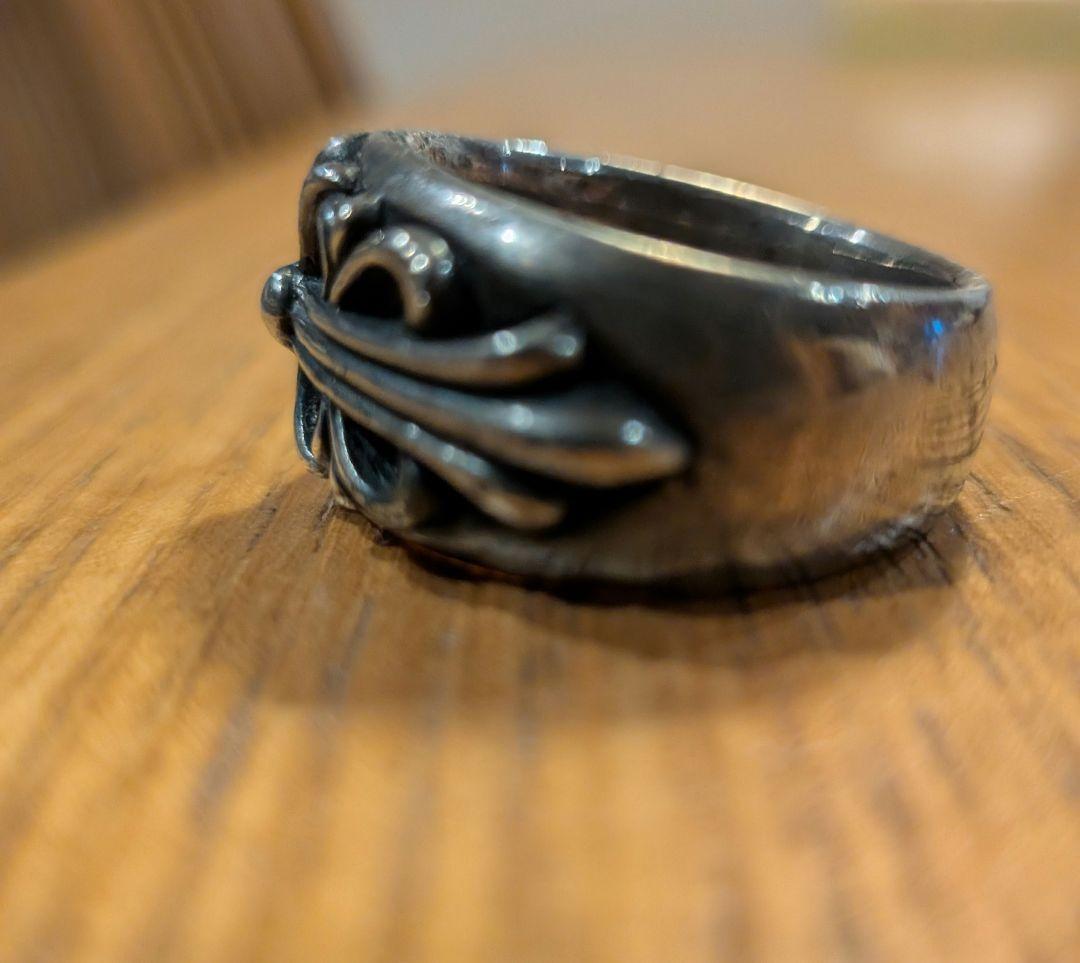 ヴィンテージ シルバー925 フローラルクロスリング18から19号（約19g）