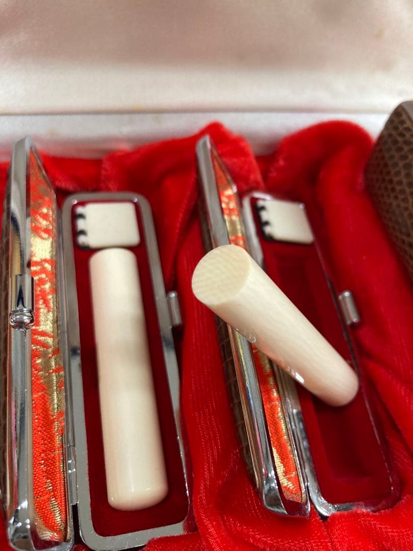 印鑑石 印鑑用　象牙調　パワーストーン　4本セット