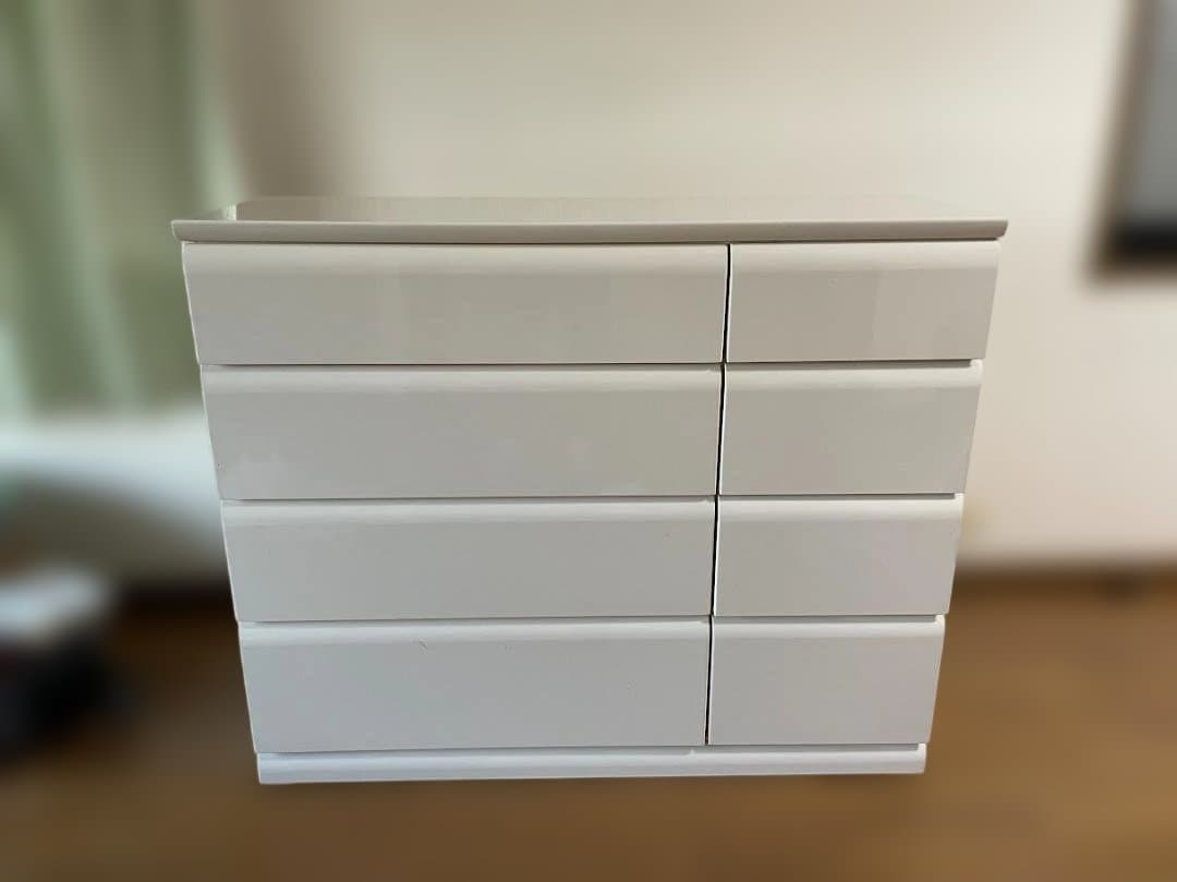 【美品】ニトリ ハイチェスト タンス ホワイト ESV-44 収納家具 白鏡面