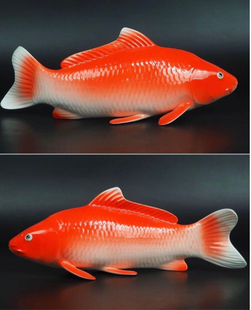 送料無料　ノリタケ　鯉置物ペア　完品無傷