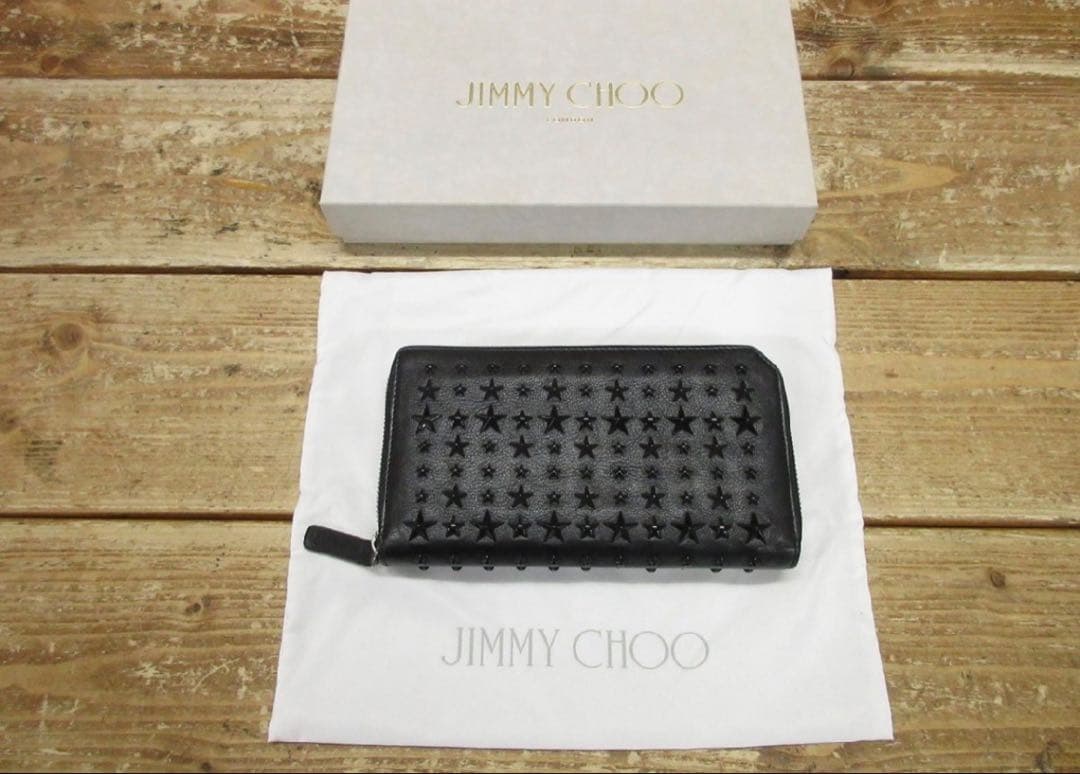 成*業様 訳あり　JIMMY CHOO ブラック スタースタッズ 長財布