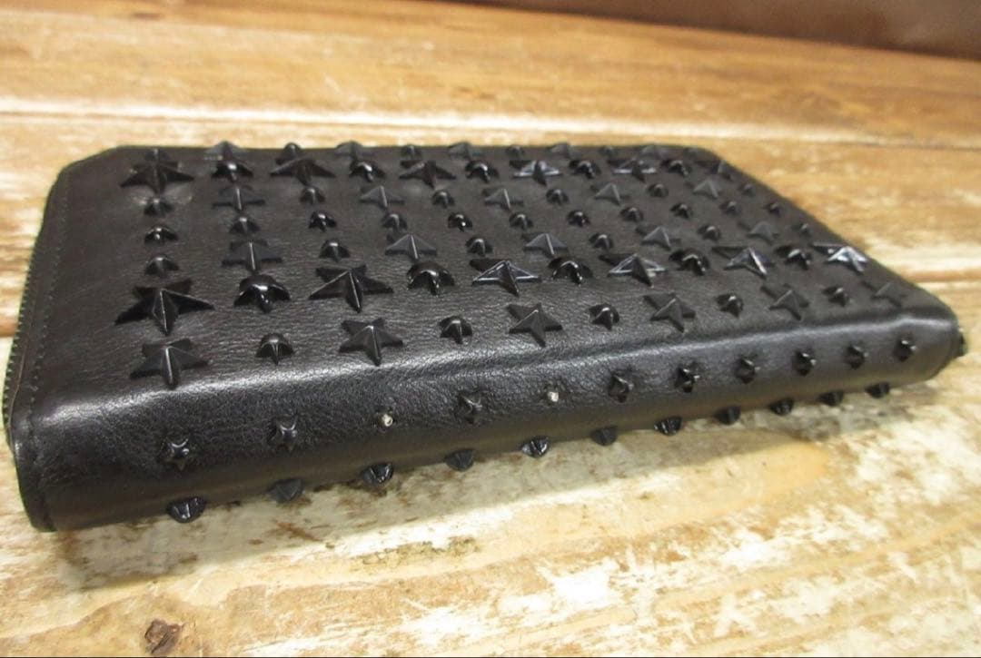 成*業様 訳あり　JIMMY CHOO ブラック スタースタッズ 長財布