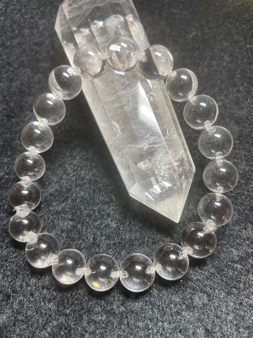 穴無し♡無垢水晶♡天然石ブレスレット♡10mm