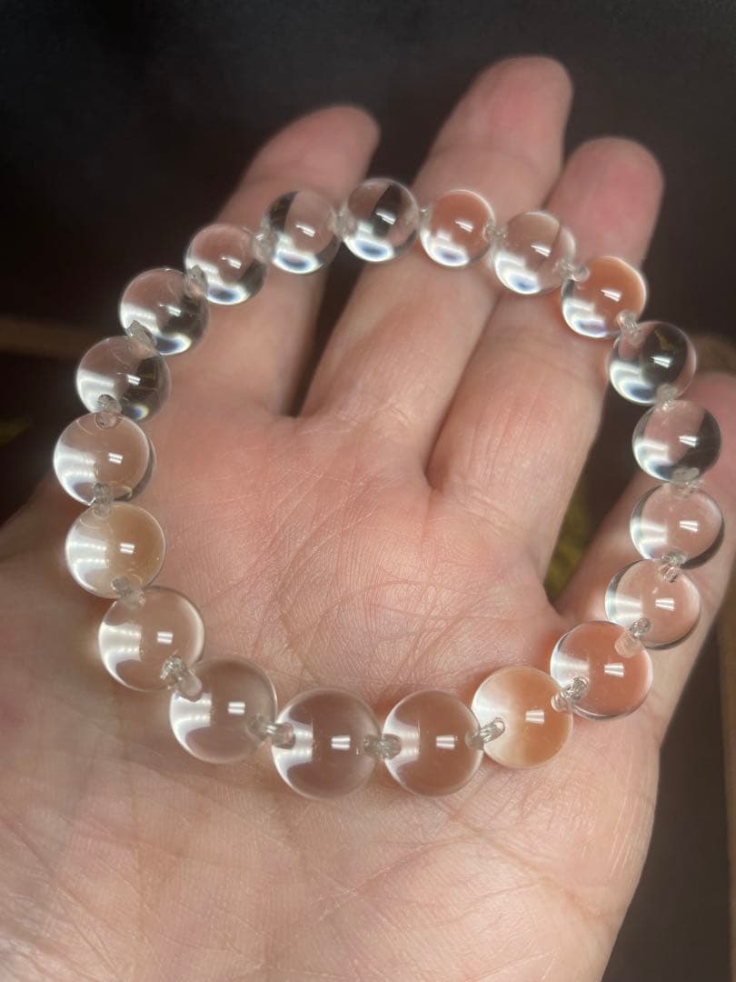 穴無し♡無垢水晶♡天然石ブレスレット♡10mm