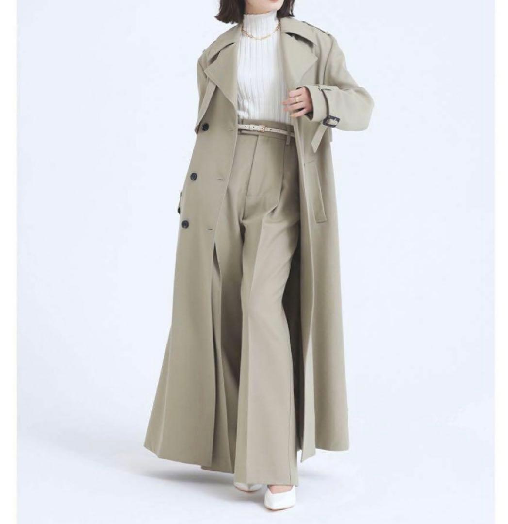 24SS✨新品タグ付✨anuans ウールギャバジントレンチコート M