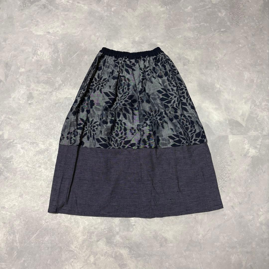 【未使用】ギエモン 儀右衛門 切り替え スカート 花柄 百花繚乱