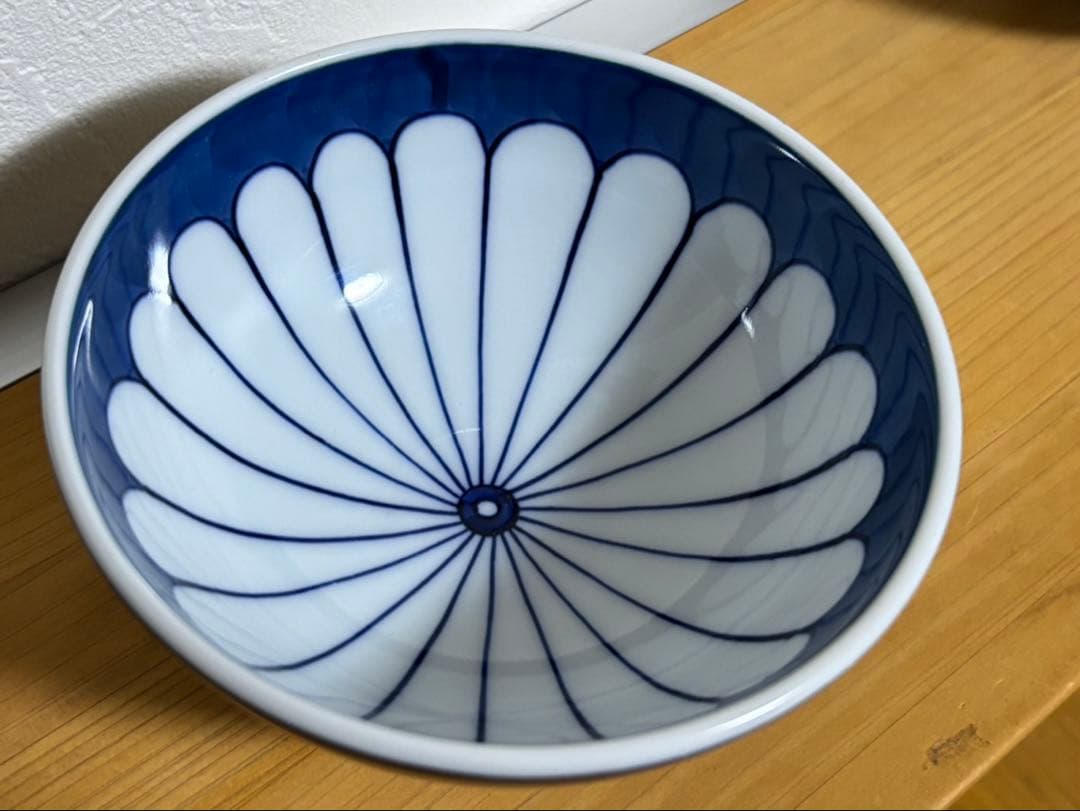 源右衛門窯　ご飯茶碗　染付菊割　5客セット