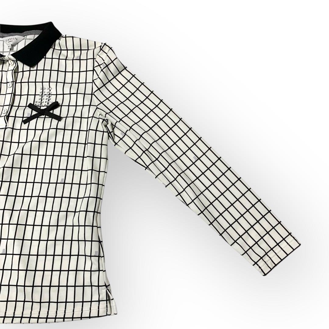 ほぼ未使用✨ランバンスポール ゴルフシャツ チェック ラインストーン 40