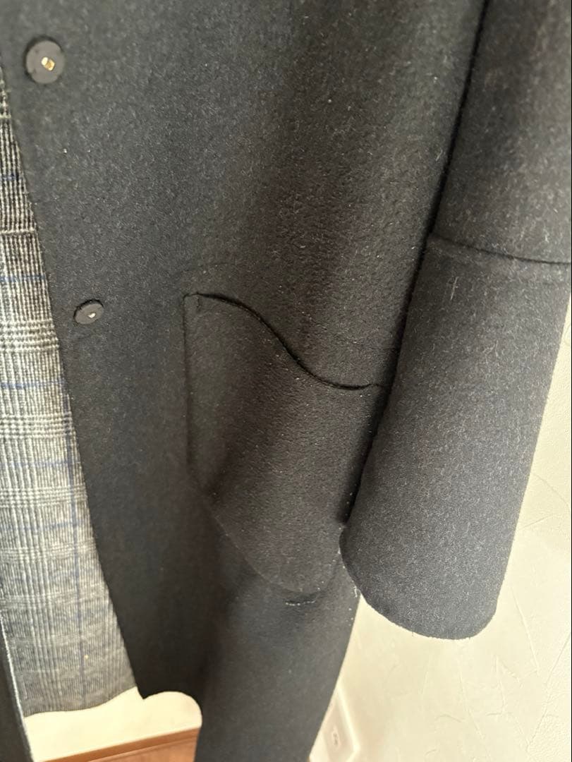 B.C STOCKノーカラーコート コート S120ブレンドリバーシブルコート