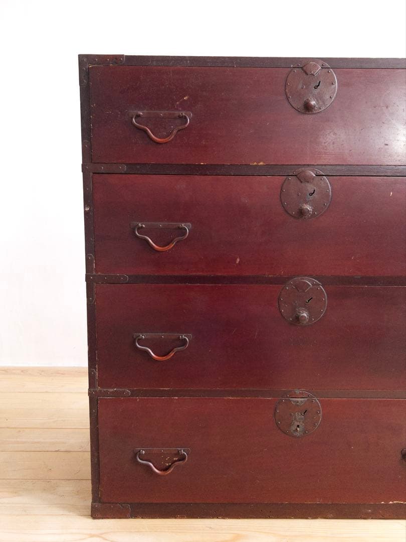 和箪笥　漆　M054　古道具　古家具　和家具　ビンテージ　アンティーク　レトロ