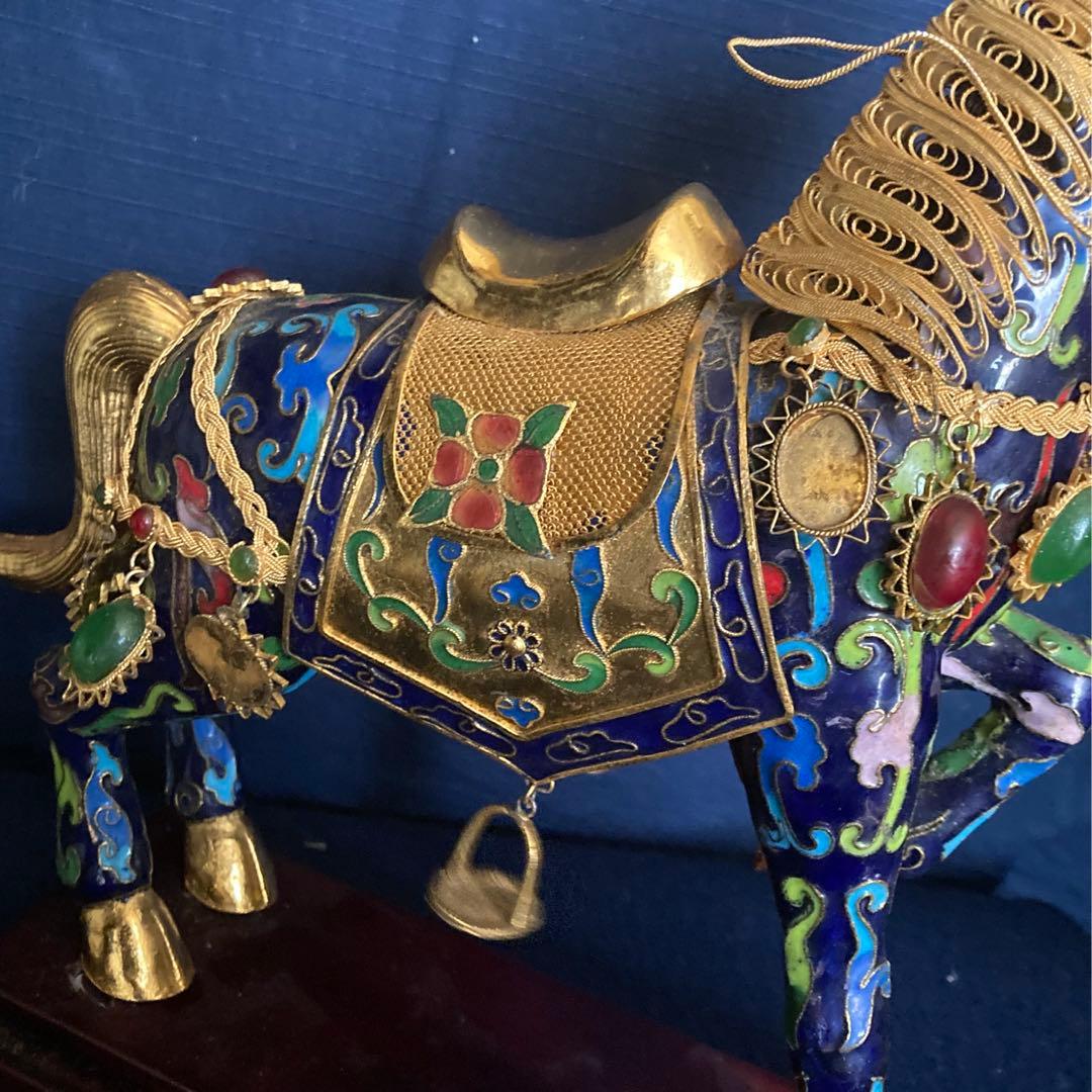 七宝金工細工馬置物　中国工芸