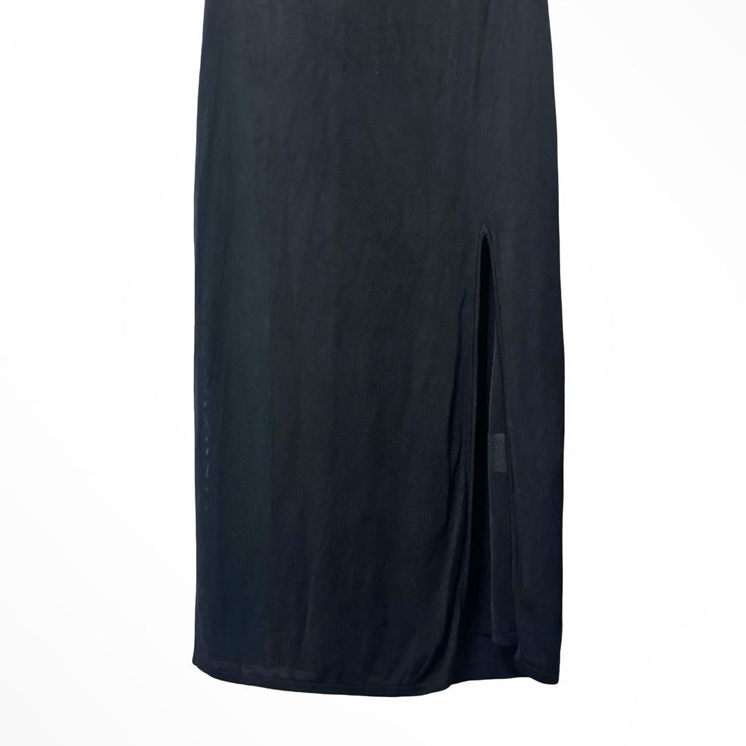 GUCCI グッチ ノースリーブ ドレープワンピース ブラック S レディース