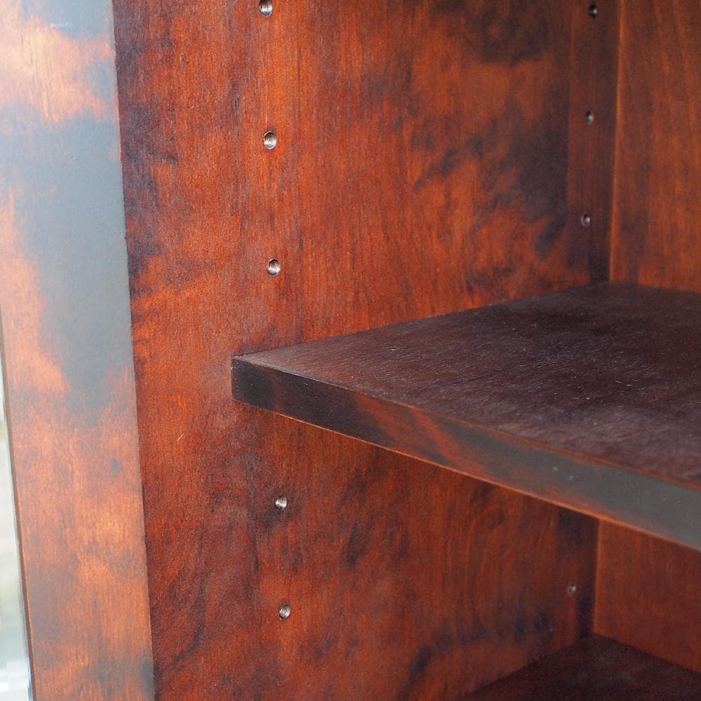 和光株式会社 「北海民芸」樺材 ガラス扉の書棚 民芸家具 本棚 キャビネット